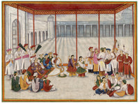 Indian Company School Style, A Nobleman Entertained by Nautch Girls & Musicians – 20th-century gouache painting