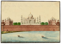 Indian Company School, Taj Mahal from the River Jumma, Agra – c.1834 watercolour painting