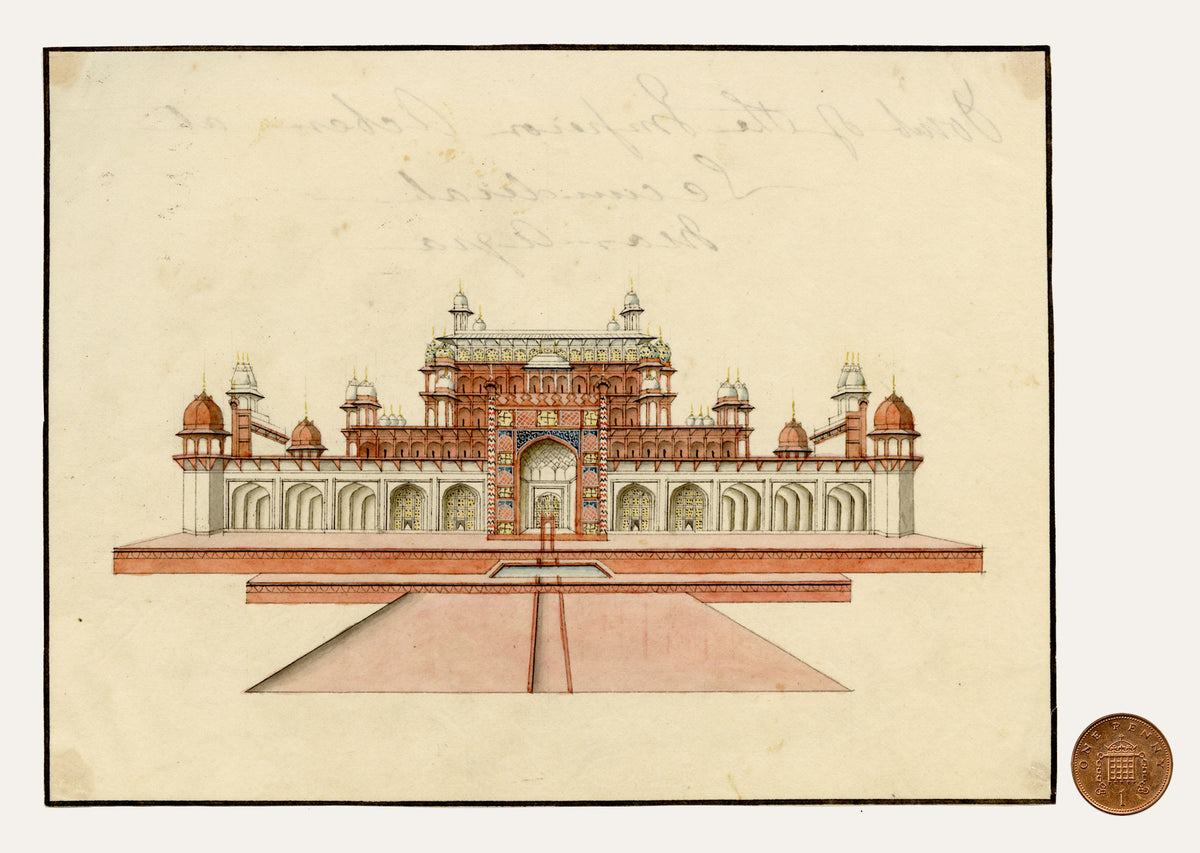 Indian Company School, Tomb of the Emperor Akbar at Secunderah near Agra – c.1834 watercolour painting