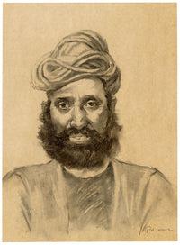 Prakash Hari Sonawane, Three Portraits: Baji Rao I, Roop Singh & Charan Singh – Set of 3 contemporary charcoal drawings