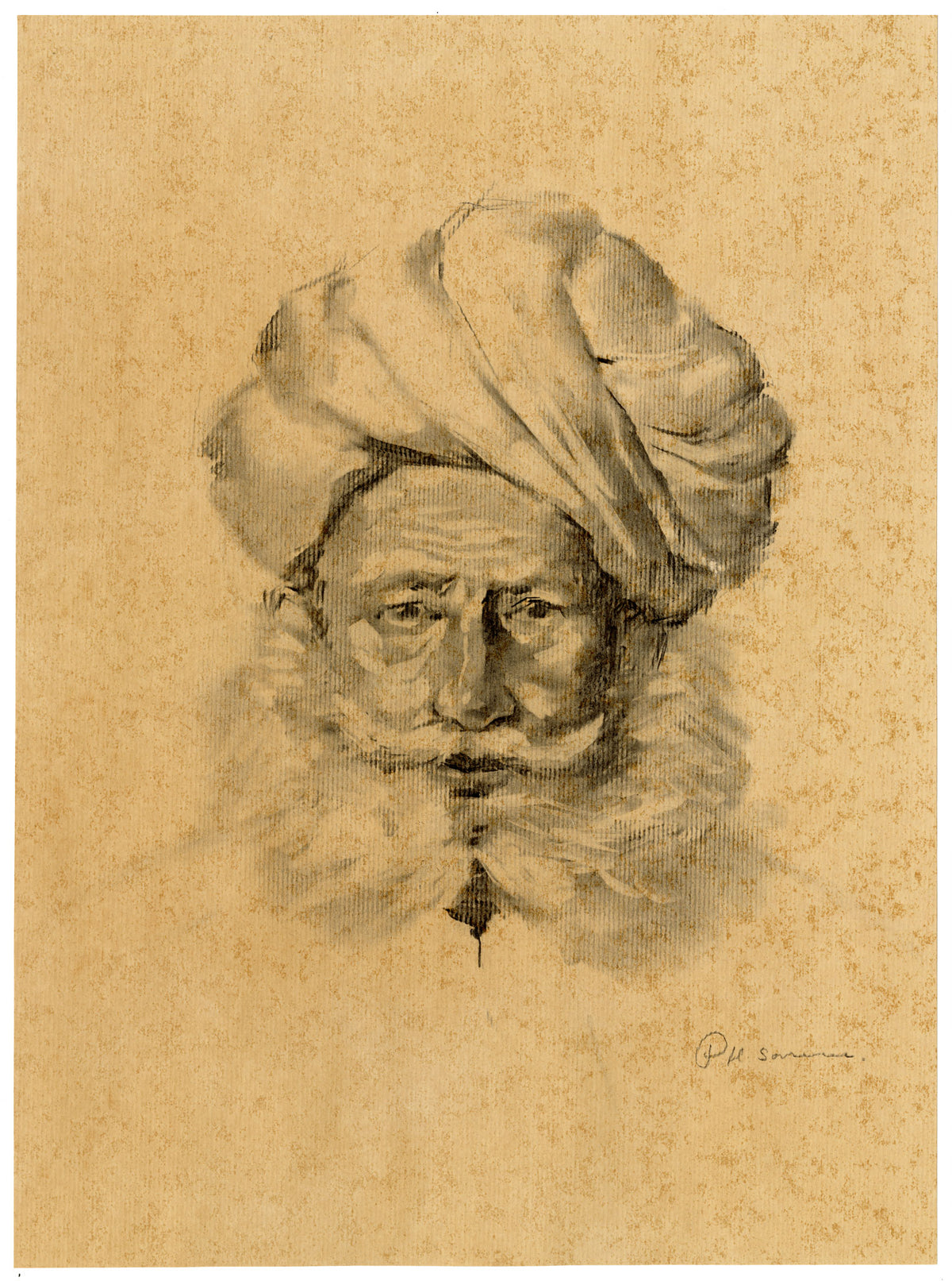 Prakash Hari Sonawane, Three Portraits: Baji Rao I, Roop Singh & Charan Singh – Set of 3 contemporary charcoal drawings
