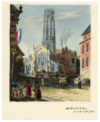 R.J. Blesard, All Saints' Church Pavement, York – 1834 watercolour painting