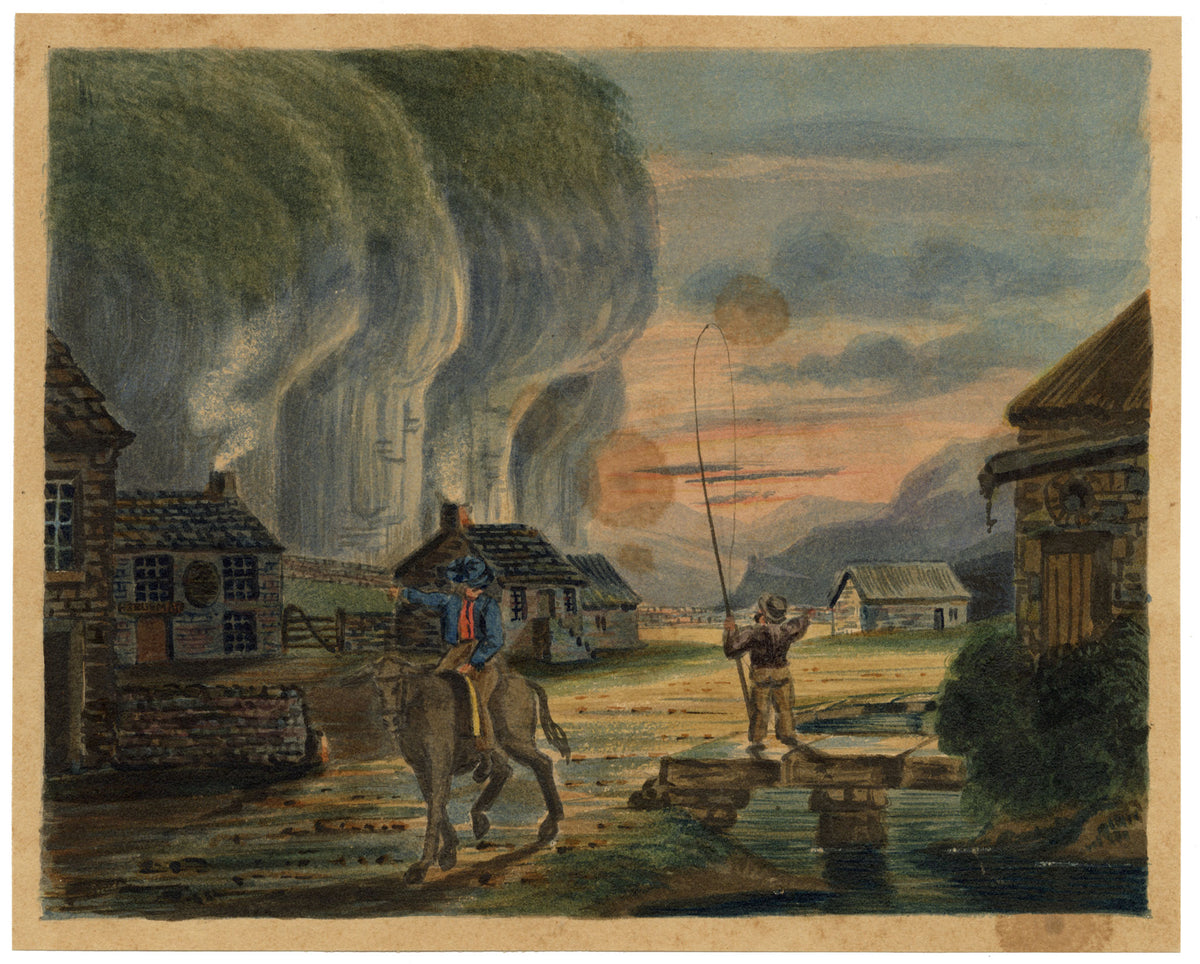 R.J. Blesard, Kilnsey Crag, Craven, Yorkshire Dales – 1833 watercolour painting