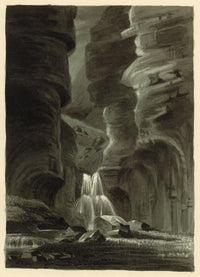 R.J. Blesard, First View of Gordale, Yorkshire Dales – 1833 watercolour painting