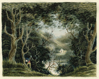 R.J. Blesard, Brignall Church Ruins on the Greta, Yorkshire – 1834 watercolour painting