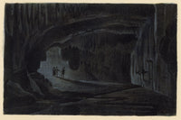 R.J. Blesard, Yordas Cave, Kingsdale, Yorkshire Dales – 1833 watercolour painting