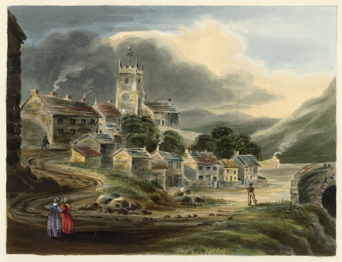 R.J. Blesard, Muker, Upper Swaledale, Yorkshire Dales – c.1833 watercolour painting