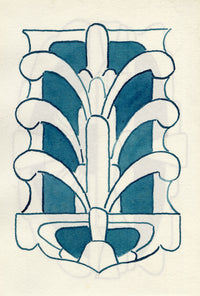 Pickford Robert Waller, Decorative Art Nouveau Design Motif – 1925 pen & ink drawing
