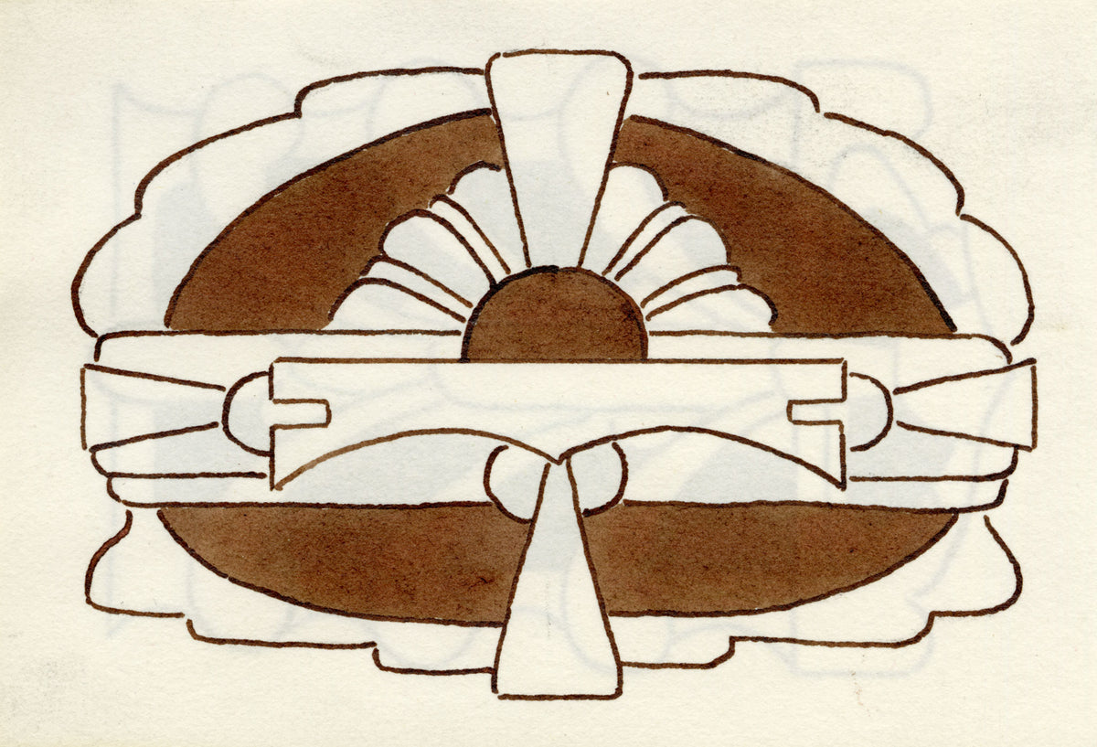 Pickford Robert Waller, Decorative Art Nouveau Design Motif – 1925 pen & ink drawing