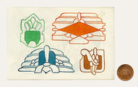 Pickford Robert Waller, Decorative Art Nouveau Design Four Motifs – 1925 pen & ink drawing