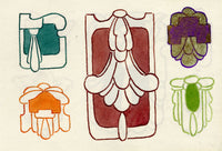 Pickford Robert Waller, Decorative Art Nouveau Design Motifs & Flower Heads – 1925 pen & ink drawing