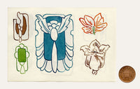 Pickford Robert Waller, Decorative Art Nouveau Design Motifs & Flower Heads – 1925 pen & ink drawing