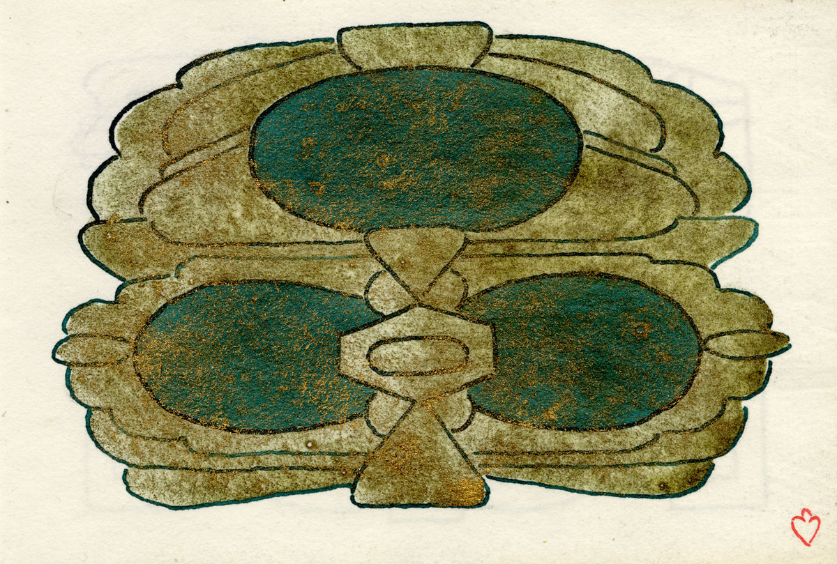 Pickford Robert Waller, Decorative Art Nouveau Design Motif in Gold – 1925 pen & ink drawing