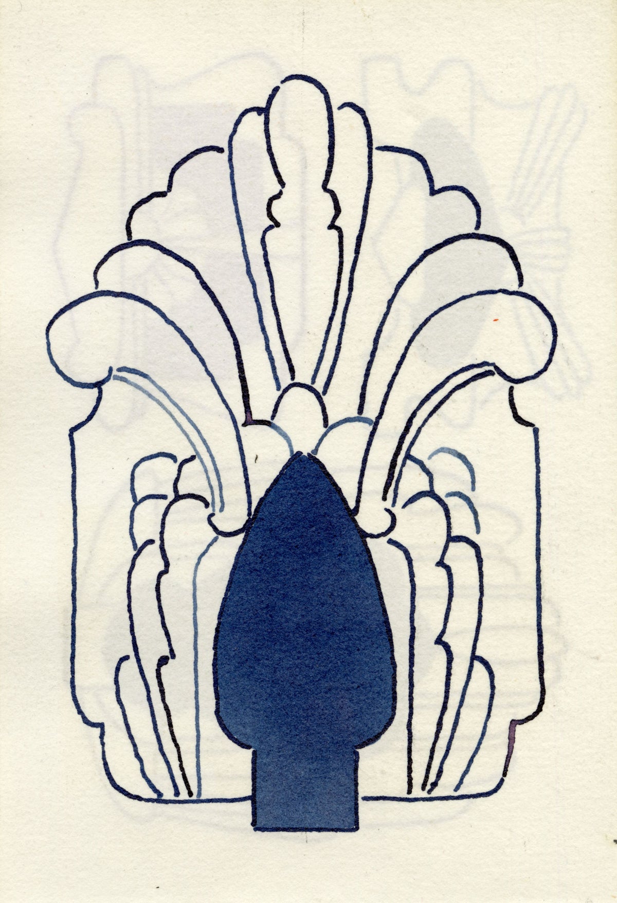 Pickford Robert Waller, Decorative Art Nouveau Design Three Motifs – 1925 pen & ink drawing