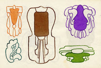 Pickford Robert Waller, Decorative Art Nouveau Design Motifs with Lily – 1925 pen & ink drawing