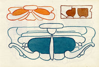 Pickford Robert Waller, Decorative Art Nouveau Design Motifs with Grapes – 1925 pen & ink drawing