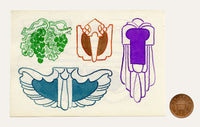Pickford Robert Waller, Decorative Art Nouveau Design Motifs with Grapes – 1925 pen & ink drawing