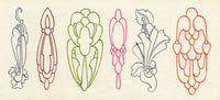 Pickford Robert Waller, Decorative Art Nouveau Design Six Motifs – 1915 pen & ink drawing