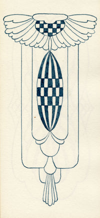 Pickford Robert Waller, Decorative Art Nouveau Design Motif with Dicing – 1915 pen & ink drawing