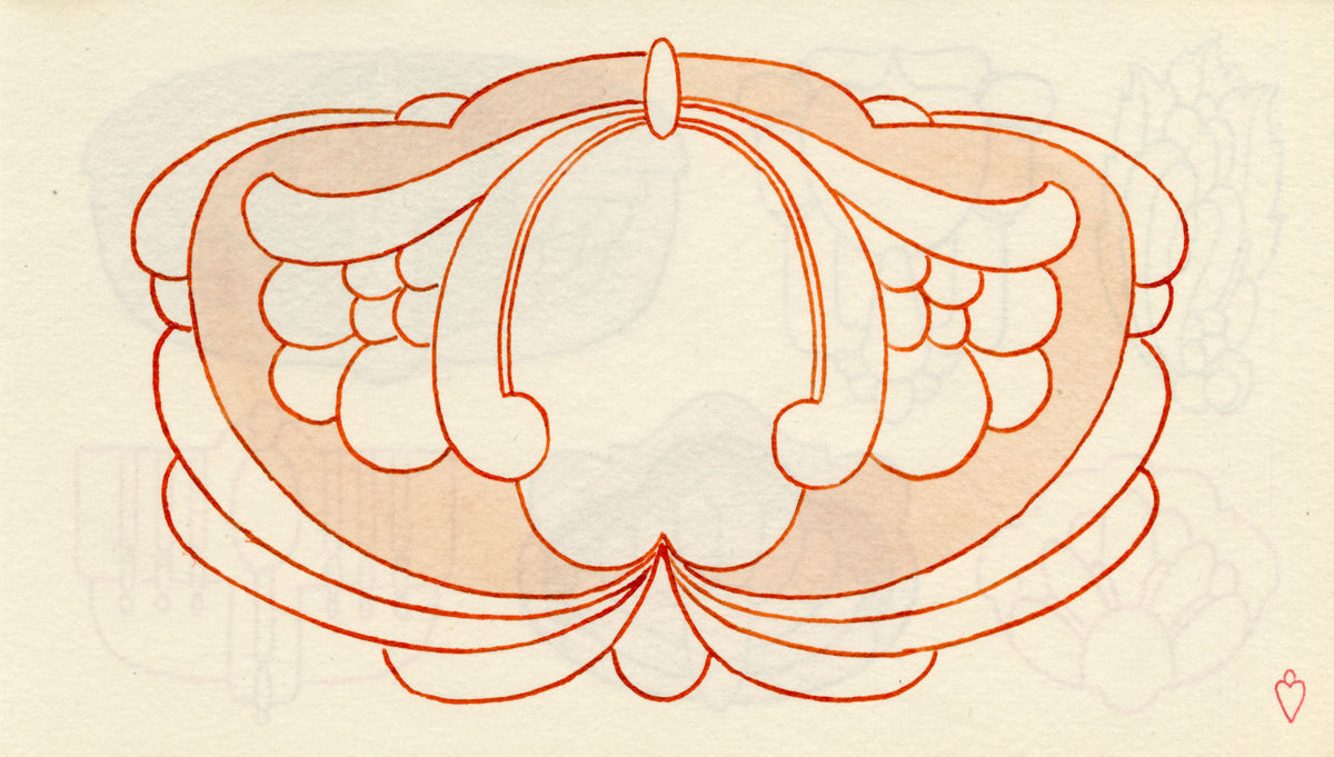 Pickford Robert Waller, Decorative Art Nouveau Design Six Motifs – 1914 pen & ink drawing