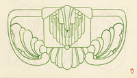 Pickford Robert Waller, Decorative Art Nouveau Design Motif in Green – 1914 pen & ink drawing