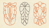 Pickford Robert Waller, Decorative Art Nouveau Design Motif in Green – 1914 pen & ink drawing