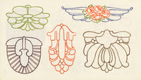Pickford Robert Waller, Decorative Art Nouveau Design Motifs with Blue – 1914 pen & ink drawing