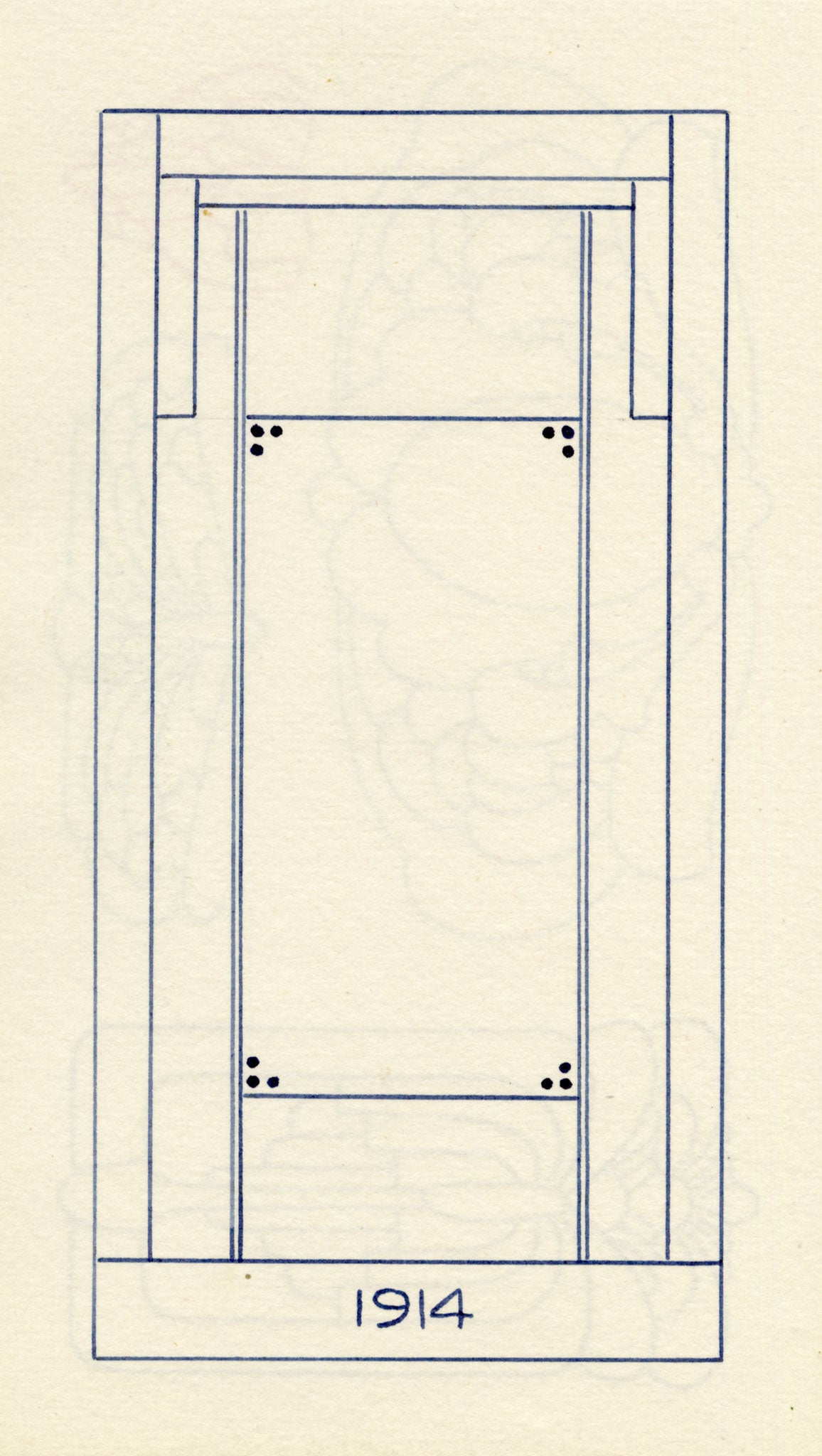 Pickford Robert Waller, Decorative Art Nouveau Design Geometric – 1914 pen & ink drawing