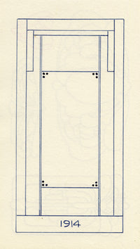 Pickford Robert Waller, Decorative Art Nouveau Design Geometric – 1914 pen & ink drawing