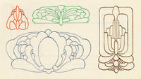 Pickford Robert Waller, Decorative Art Nouveau Design Geometric – 1914 pen & ink drawing