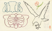 Pickford Robert Waller, Decorative Art Nouveau Design Motifs with Eagle – 1914 pen & ink drawing