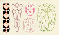 Pickford Robert Waller, Decorative Art Nouveau Design Motifs with Eagle – 1914 pen & ink drawing