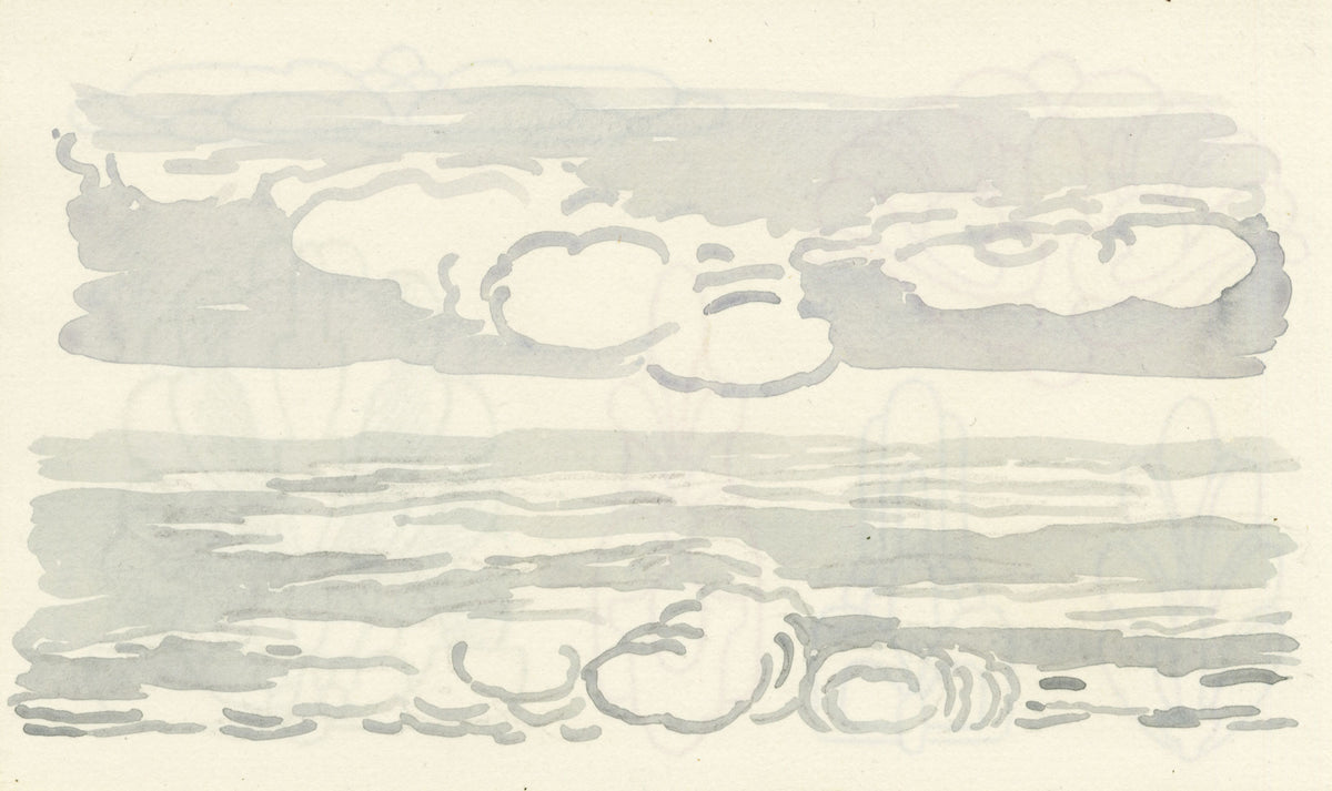 Pickford Robert Waller, Cloudy Skies Study – 1914 pen & ink drawing