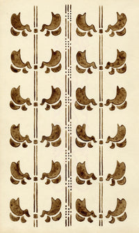 Pickford Robert Waller, Decorative Art Nouveau Design Repeating Pattern in Brown – c.1915 pen & ink drawing