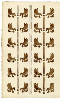 Pickford Robert Waller, Decorative Art Nouveau Design Repeating Pattern in Brown – c.1915 pen & ink drawing