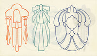 Pickford Robert Waller, Decorative Art Nouveau Design Three Motifs – 1917 pen & ink drawing