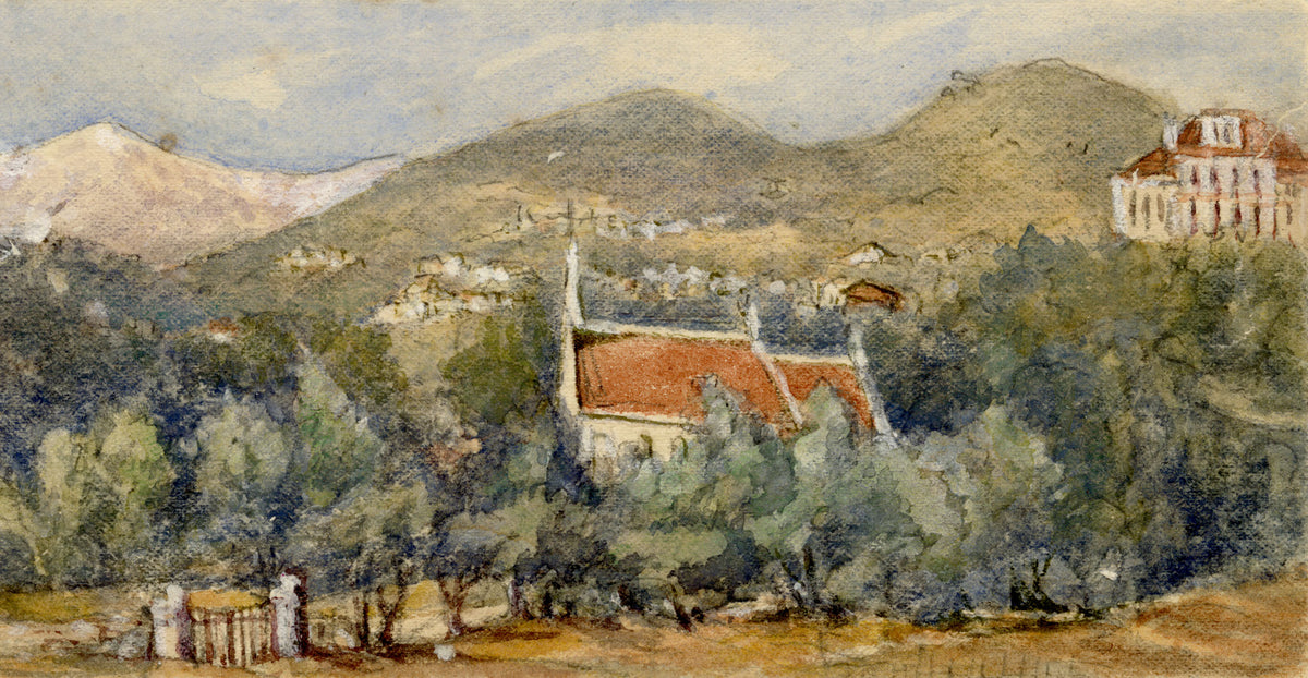 Elizabeth Middleton Powell, St Paul's, Cannes, French Riviera – 1871 watercolour painting