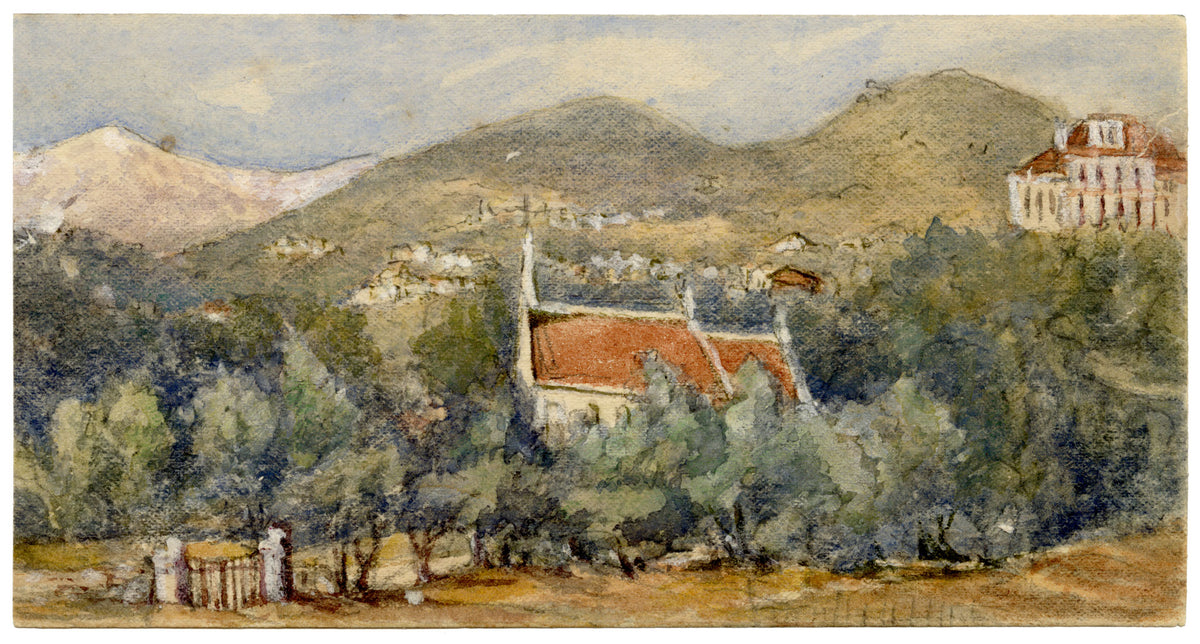 Elizabeth Middleton Powell, St Paul's, Cannes, French Riviera – 1871 watercolour painting