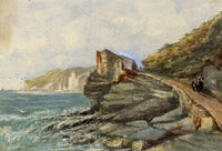 Elizabeth Middleton Powell, Trebarwith Coastal Path, Cornwall – c.1866 watercolour painting