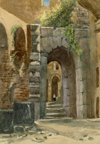 Elizabeth Middleton Powell, One of the Entrances to the Colosseum, Rome, Italy – 1876 watercolour painting
