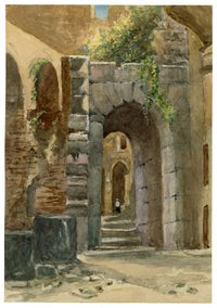 Elizabeth Middleton Powell, One of the Entrances to the Colosseum, Rome, Italy – 1876 watercolour painting