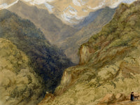 Elizabeth Middleton Powell, Gorge in Piedmont Valley, Italy – 1858 watercolour painting