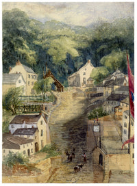 Elizabeth Middleton Powell, Clovelly, North Devon – 1858 watercolour painting