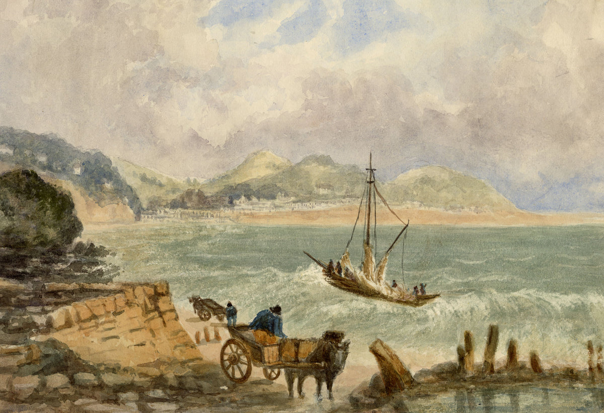 Elizabeth Middleton Powell, On the Glamorganshire Coast, South Wales – c.1863 watercolour painting