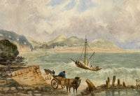Elizabeth Middleton Powell, On the Glamorganshire Coast, South Wales – c.1863 watercolour painting
