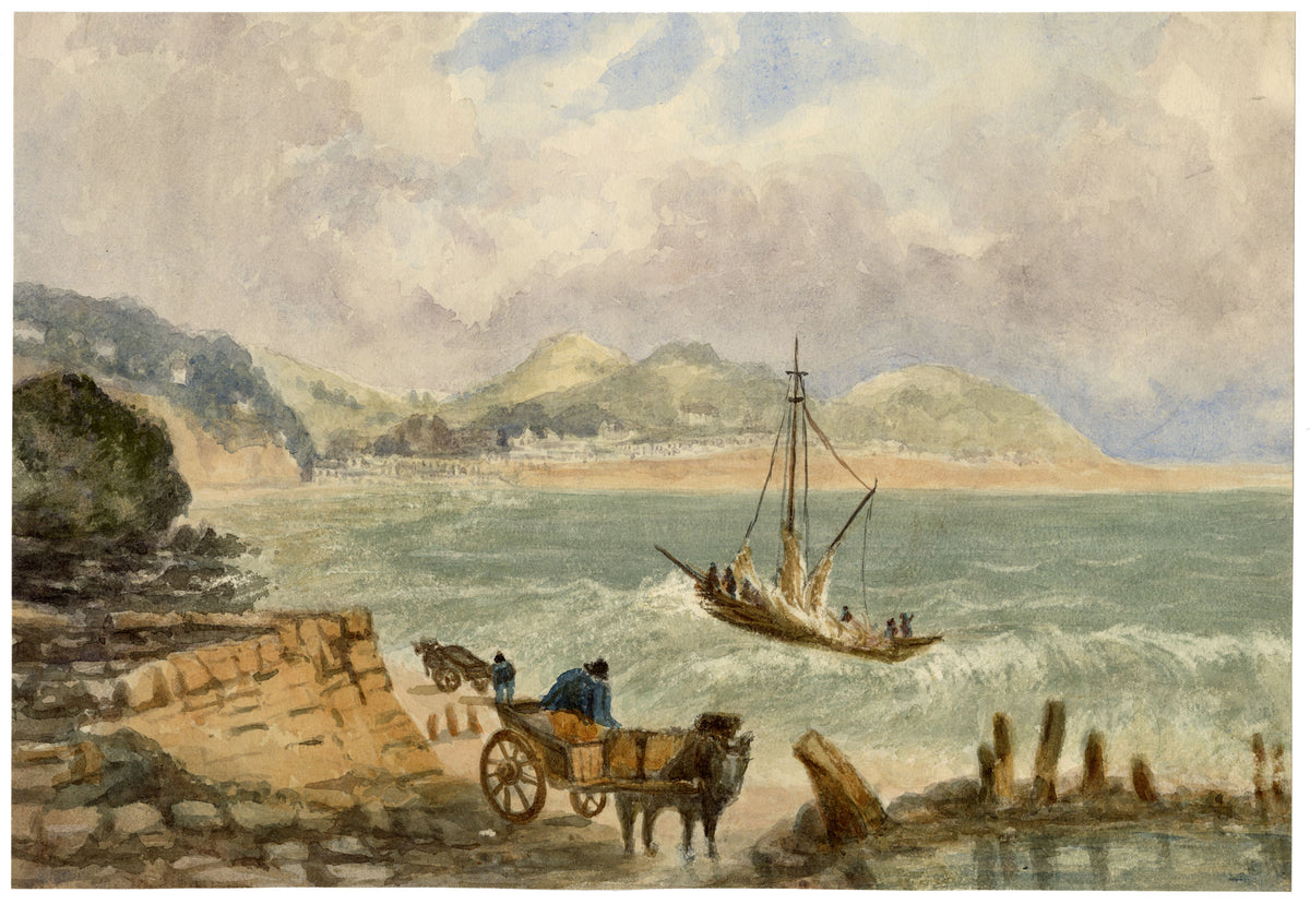 Elizabeth Middleton Powell, On the Glamorganshire Coast, South Wales – c.1863 watercolour painting