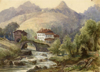 Elizabeth Middleton Powell, Near the Pas de Roland, Basses-Pyrénées, France – 1860 watercolour painting