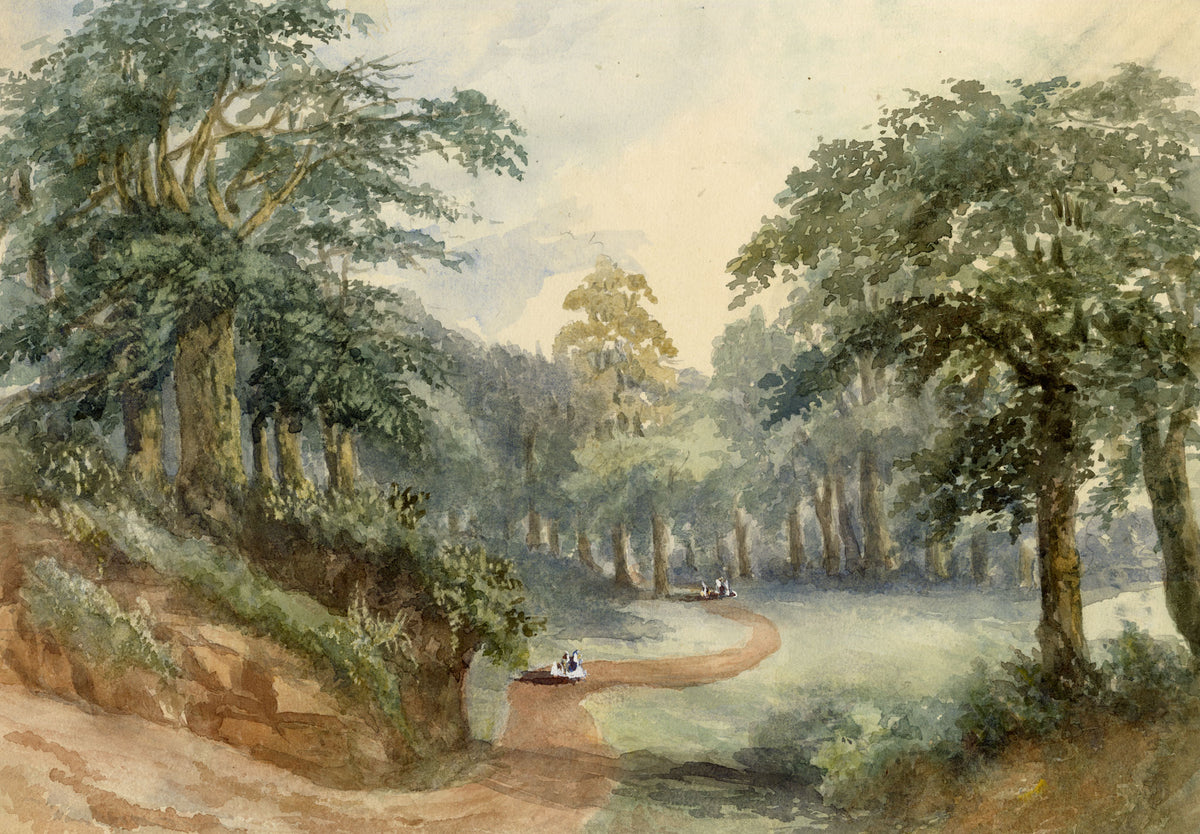 Elizabeth Middleton Powell, Near Hayes Farm, East Budleigh, Devon – 1866 watercolour painting