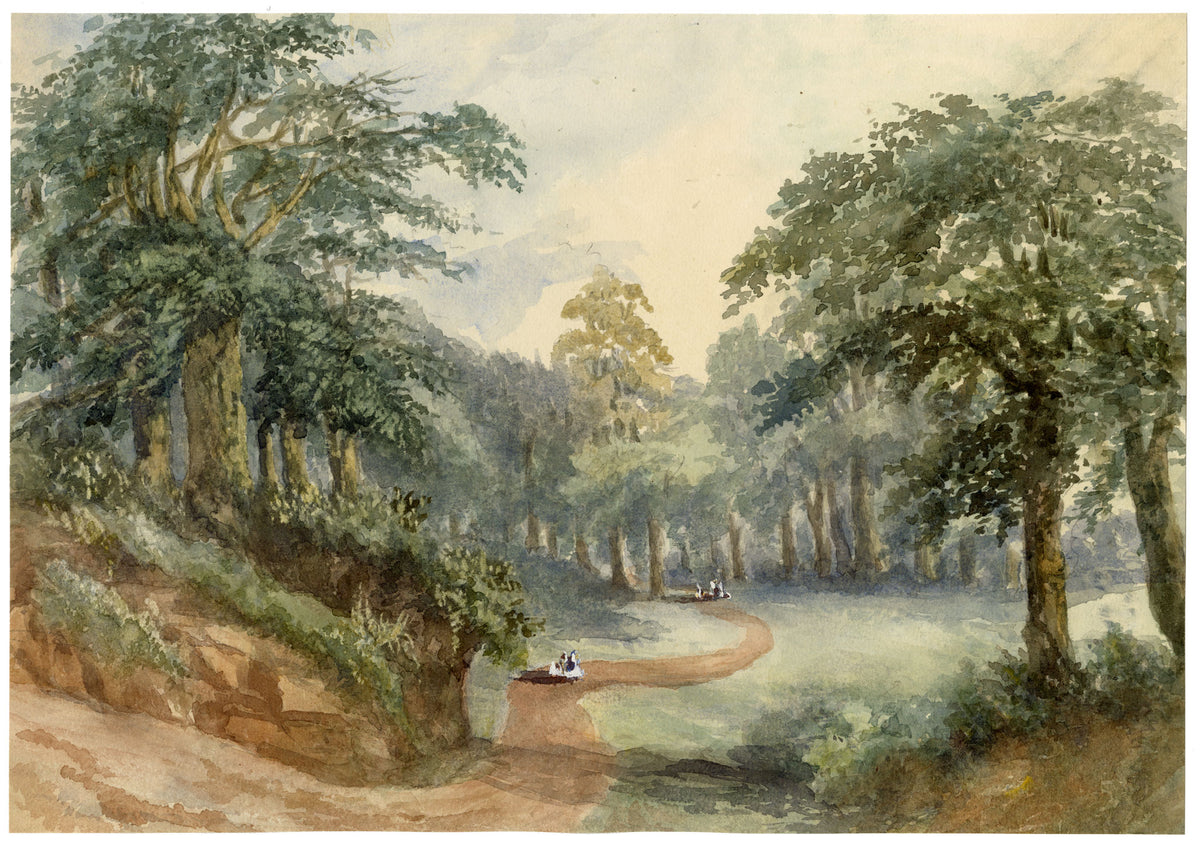 Elizabeth Middleton Powell, Near Hayes Farm, East Budleigh, Devon – 1866 watercolour painting