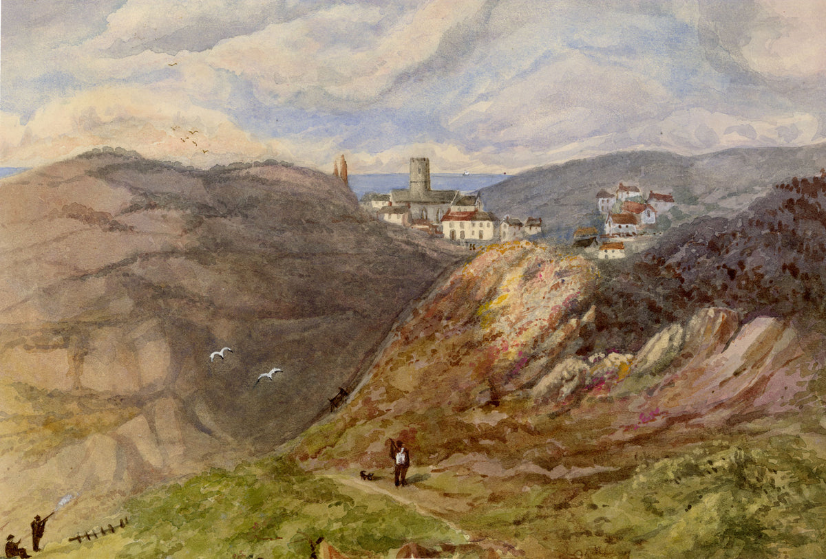 Elizabeth Middleton Powell, Morte Point near Ilfracombe, North Devon – 1858 watercolour painting